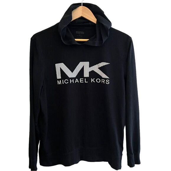 Micheal Kors Women’s Casual Black long Tshirt Hoodie Reflective SZ Medium - Picture 7 of 8